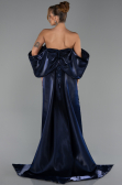 Long Navy Blue Beaded Evening Dress ABU6351