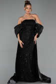 Long Black Beaded Evening Dress ABU6351