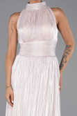 Long Beige Chiffon Evening Dress ABU6352