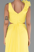 Long Yellow Chiffon Prom Gown ABU6354