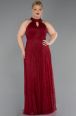 Long Burgundy Dantelle Plus Size Evening Dress ABU6330