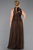Long Brown Dantelle Plus Size Evening Dress ABU6330