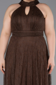 Long Brown Dantelle Plus Size Evening Dress ABU6330