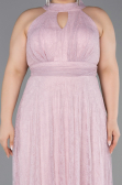 Long Powder Color Dantelle Plus Size Evening Dress ABU6330