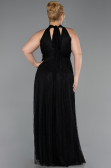 Long Black Dantelle Plus Size Evening Dress ABU6330