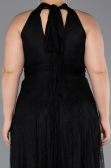 Long Black Dantelle Plus Size Evening Dress ABU6330