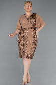 Midi Copper Scaly Plus Size Cocktail Dress ABK2666