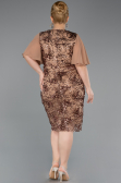 Midi Copper Scaly Plus Size Cocktail Dress ABK2666