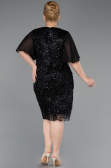Midi Black Scaly Plus Size Cocktail Dress ABK2666