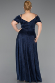 Long Navy Blue Plus Size Evening Dress ABU6333