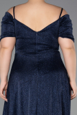 Long Navy Blue Plus Size Evening Dress ABU6333