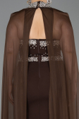 Long Brown Plus Size Evening Gown ABU6338