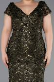 Long Olive Drab Scaly Plus Size Evening Gown ABU6282