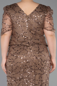Long Copper Beaded Plus Size Evening Dress ABU6334