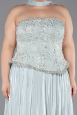 Long Mint Chiffon Plus Size Evening Gown ABU5793
