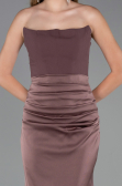 Light Brown Long Satin Prom Gown ABU6061