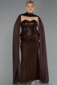 Long Brown Dantelle Plus Size Evening Dress ABU6361