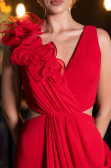 Long Red Chiffon Prom Gown ABU6354