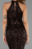 Long Brown Dantelle Evening Dress ABU6405