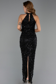 Long Black Dantelle Evening Dress ABU6405
