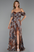 Long Brown Plus Size Evening Gown ABU6409