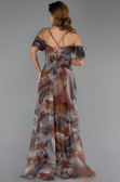 Long Brown Plus Size Evening Gown ABU6409