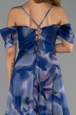 Long Navy Blue Plus Size Evening Gown ABU6409