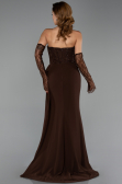 Long Brown Chiffon Oversized Evening Dress ABU6072