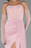 Long Powder Color Chiffon Oversized Evening Dress ABU6072