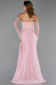 Long Powder Color Chiffon Oversized Evening Dress ABU6072