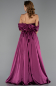 Long Plum Satin Evening Dress ABU6399