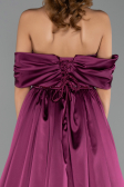 Long Plum Satin Evening Dress ABU6399