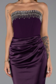 Long Purple Satin Mermaid Prom Dress ABU5820