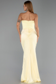 Long Yellow Satin Mermaid Prom Dress ABU5820