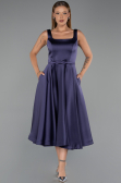 Midi Purple Satin Cocktail Dress ABK2586