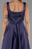 Midi Purple Satin Cocktail Dress ABK2586
