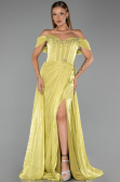 Long Pistachio Green Chiffon Plus Size Evening Gown ABU6486