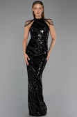 Long Black Scaly Evening Dress ABU6417