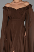 Long Brown Chiffon Evening Dress ABU3462