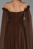 Long Brown Chiffon Evening Dress ABU3462