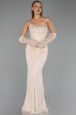 Long Beige Dantelle Evening Dress ABU5717
