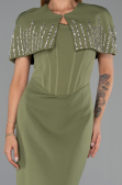 Long Olive Drab Evening Dress ABU5889