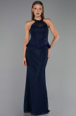 Long Navy Blue Dantelle Evening Dress ABU6425