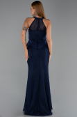 Long Navy Blue Dantelle Evening Dress ABU6425