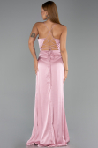 Long Powder Color Satin Prom Gown ABU6427