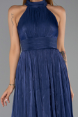 Long Navy Blue Chiffon Prom Gown ABU6428