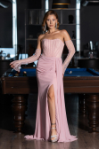 Long Powder Color Chiffon Evening Dress ABU5791
