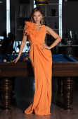 Long Orange Chiffon Prom Gown ABU6354