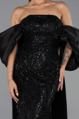 Long Black Beaded Evening Dress ABU6351