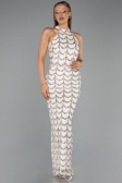 Long Beige Dantelle Evening Dress ABU6405